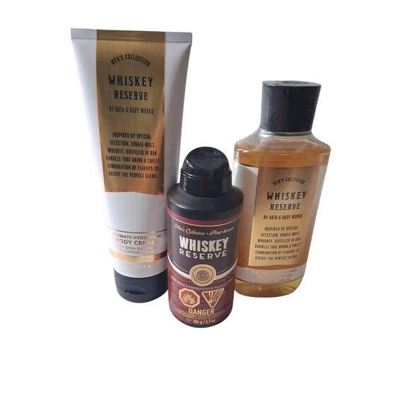 Rare Men's Bath & Body Works Whiskey Reserve 3pcs Western Prep Grunge Academia - Picture 4 of 5